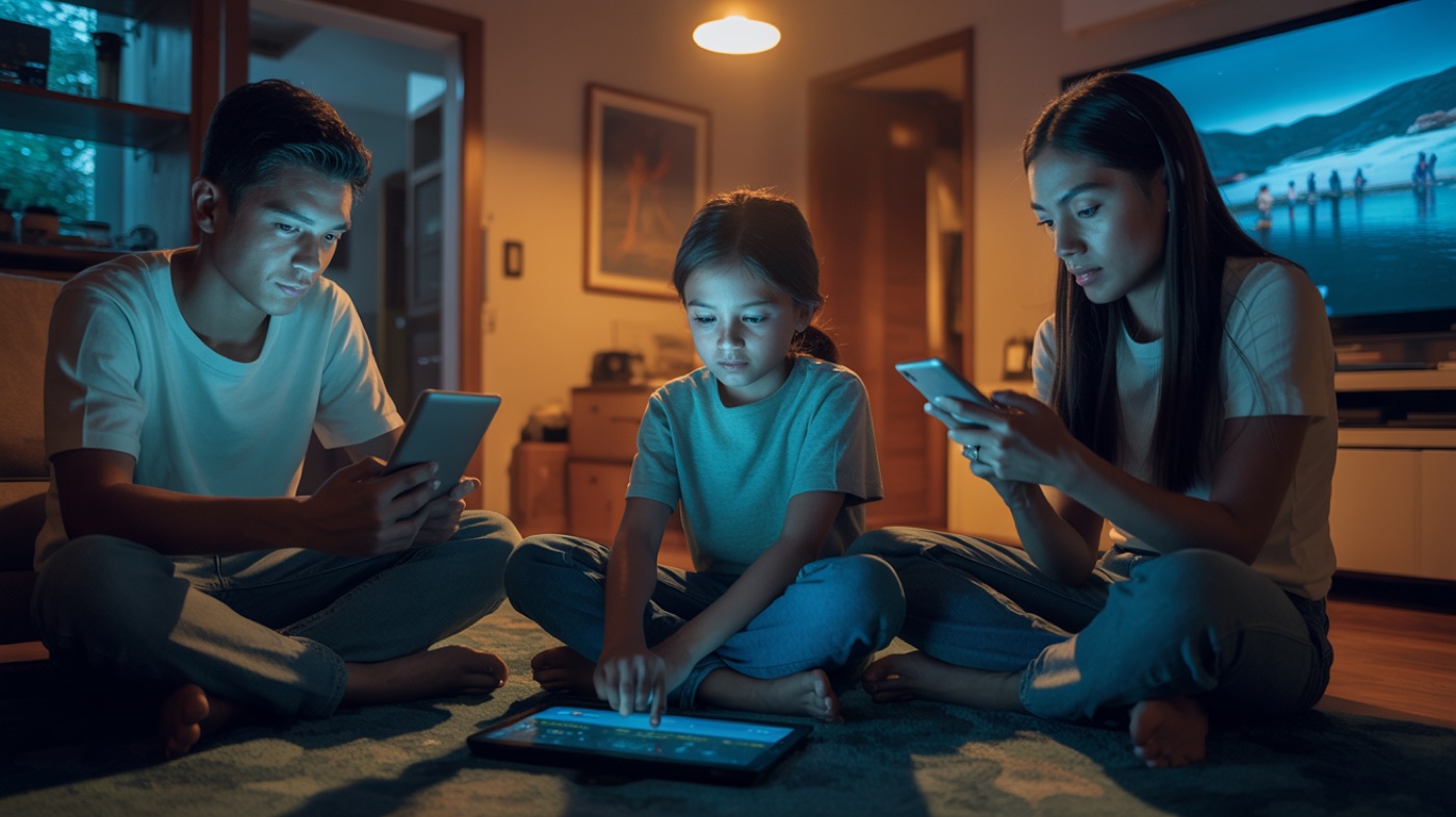 Una familia en un solo cuarto, cada quien en su pantalla al mismo tiempo, sin pelearse por el WiFi.